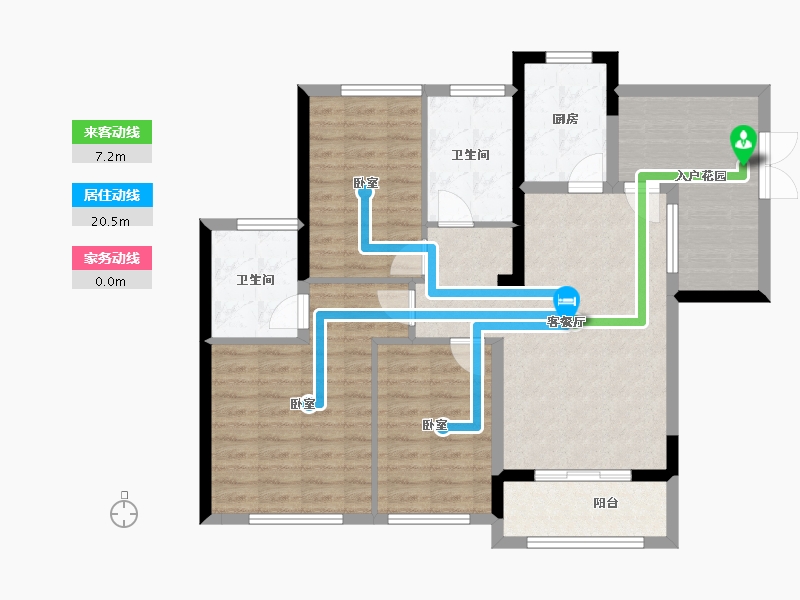 福建省-福州市-贵安新天地公寓-95.24-户型库-动静线