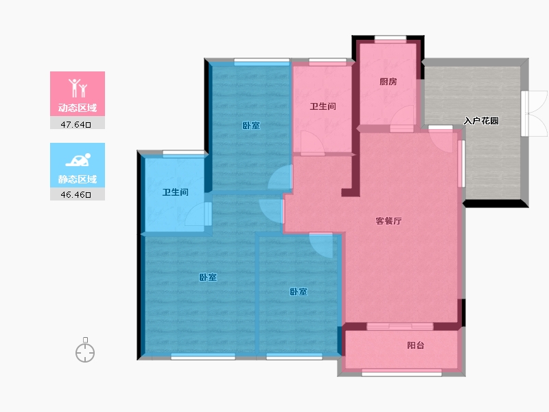 福建省-福州市-贵安新天地公寓-95.24-户型库-动静分区