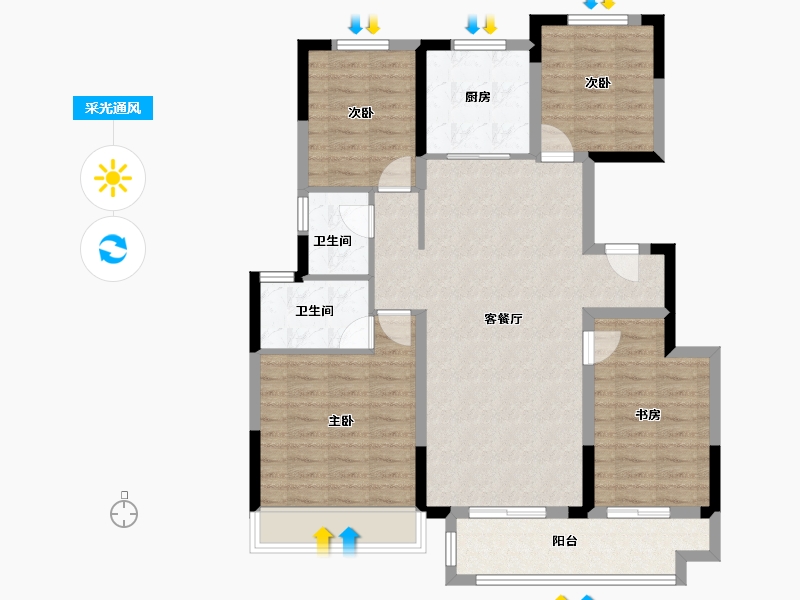 江苏省-徐州市-华建溪棠-100.00-户型库-采光通风