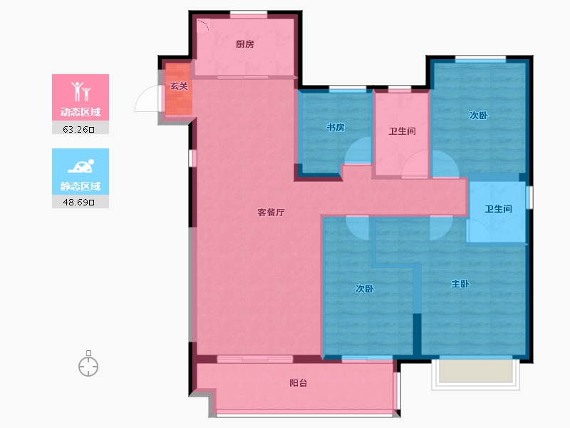 浙江省-台州市-博雅苑-100.83-户型库-动静分区