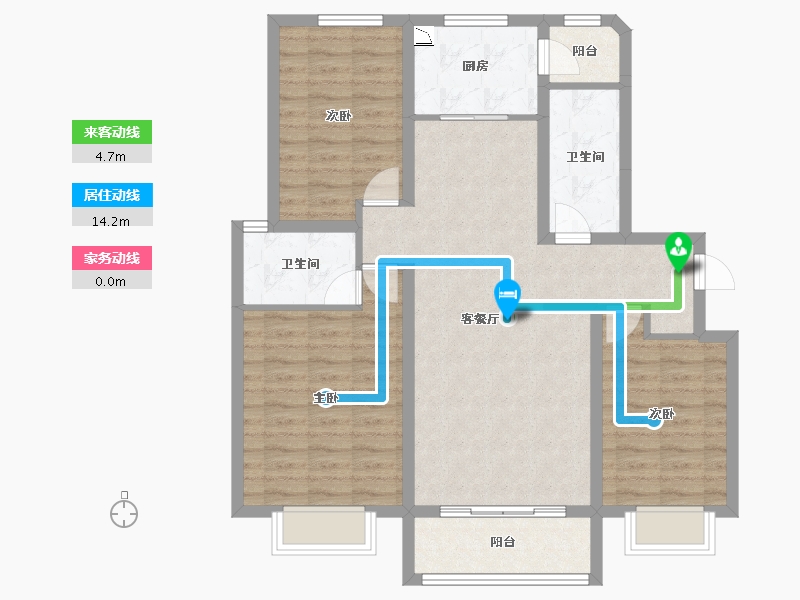 甘肃省-兰州市-泰林·黄河馨苑-96.12-户型库-动静线