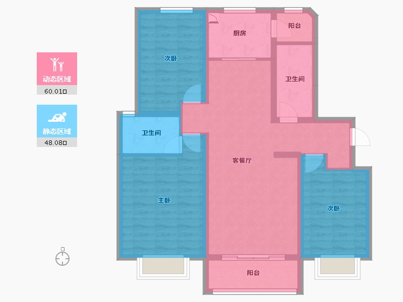 甘肃省-兰州市-泰林·黄河馨苑-96.12-户型库-动静分区