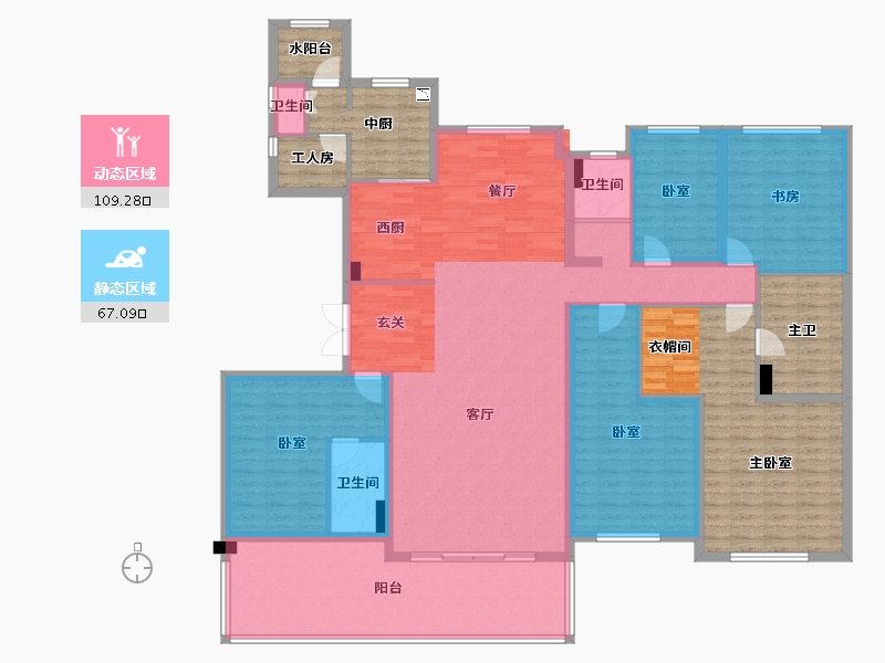 江苏省-盐城市-碧桂园世纪云谷-208.17-户型库-动静分区