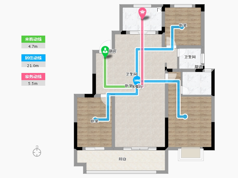 安徽省-淮南市-正和·楚都华府-100.01-户型库-动静线