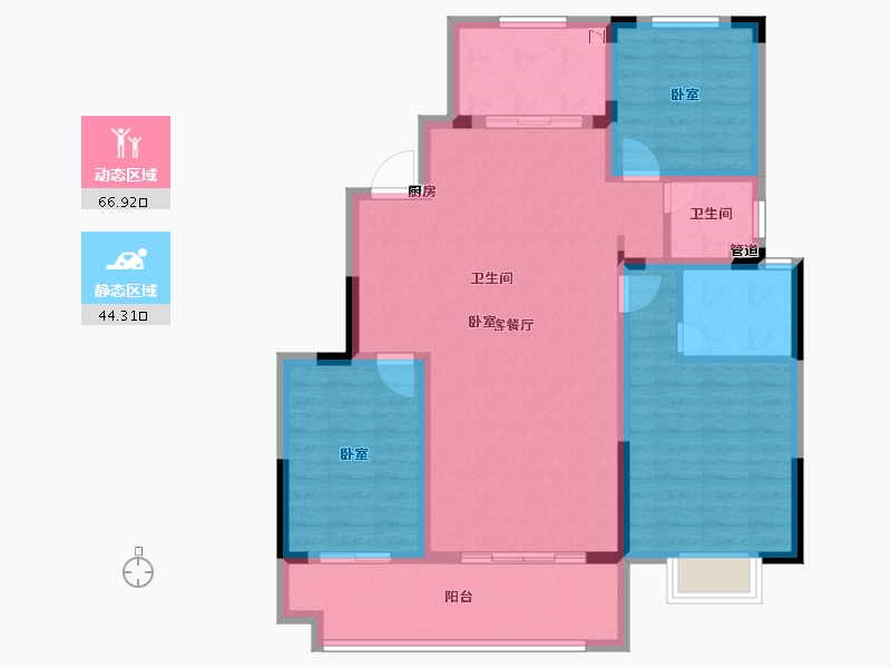 安徽省-淮南市-正和·楚都华府-100.01-户型库-动静分区