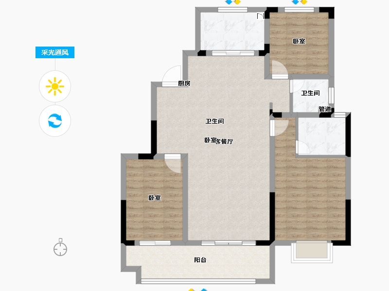 安徽省-淮南市-正和·楚都华府-100.01-户型库-采光通风