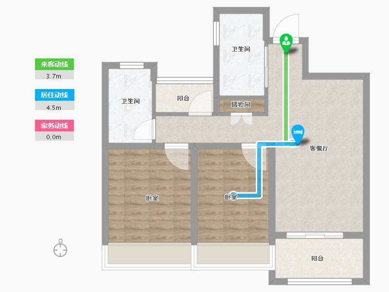 安徽省-合肥市-文一名门绿洲-70.00-户型库-动静线