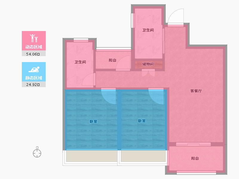 安徽省-合肥市-文一名门绿洲-70.00-户型库-动静分区