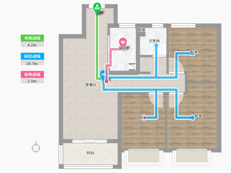 安徽省-淮南市-合肥孔雀城-72.04-户型库-动静线