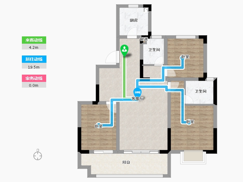 安徽省-淮南市-正和·楚都华府-88.01-户型库-动静线