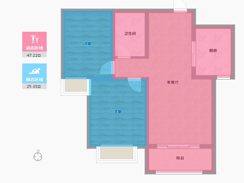 甘肃省-兰州市-泰林·黄河馨苑-64.02-户型库-动静分区