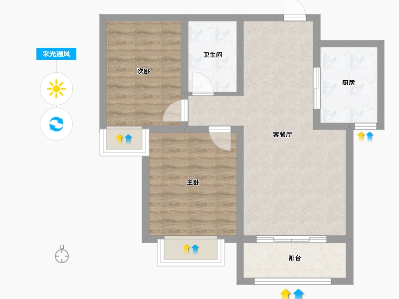 甘肃省-兰州市-泰林·黄河馨苑-64.02-户型库-采光通风