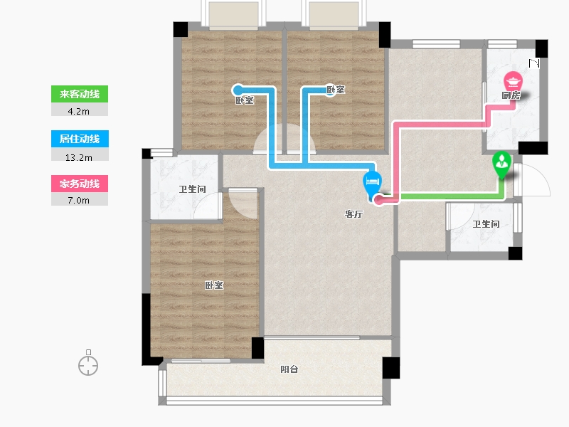 福建省-龙岩市-万星悦府-95.00-户型库-动静线