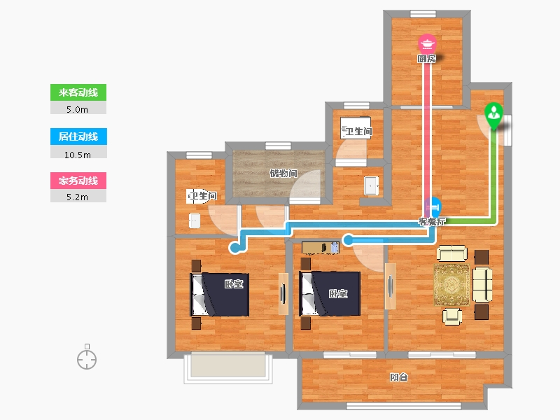 江苏省-扬州市-悦江湾-94.00-户型库-动静线