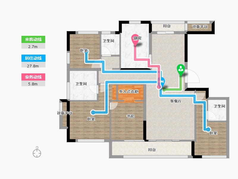 福建省-龙岩市-紫金山体育公园-132.00-户型库-动静线