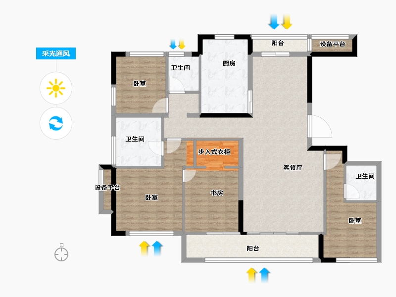 福建省-龙岩市-紫金山体育公园-132.00-户型库-采光通风