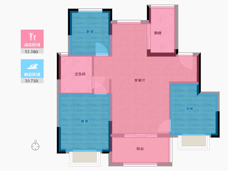 江西省-南昌市-安义中梁首府锦园-74.24-户型库-动静分区