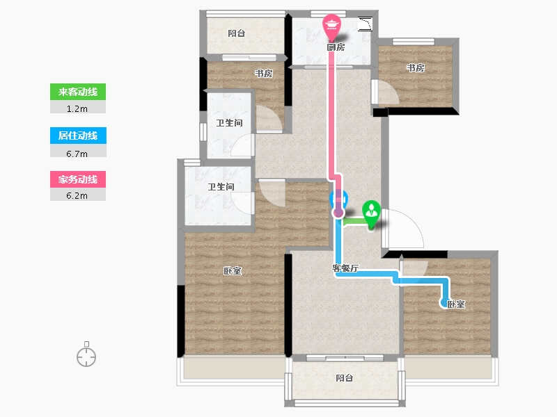 浙江省-金华市-碧桂园城市之光-96.00-户型库-动静线