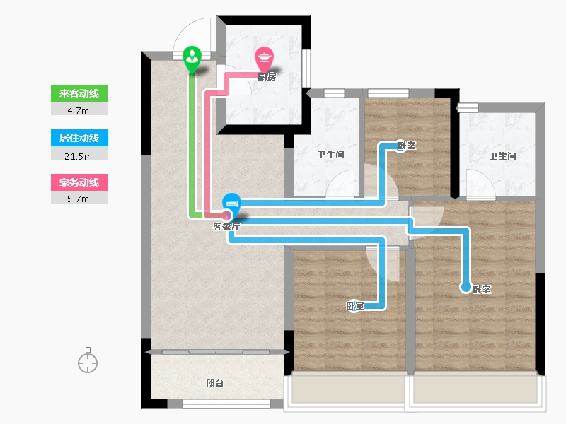 浙江省-金华市-新城云昱-78.00-户型库-动静线