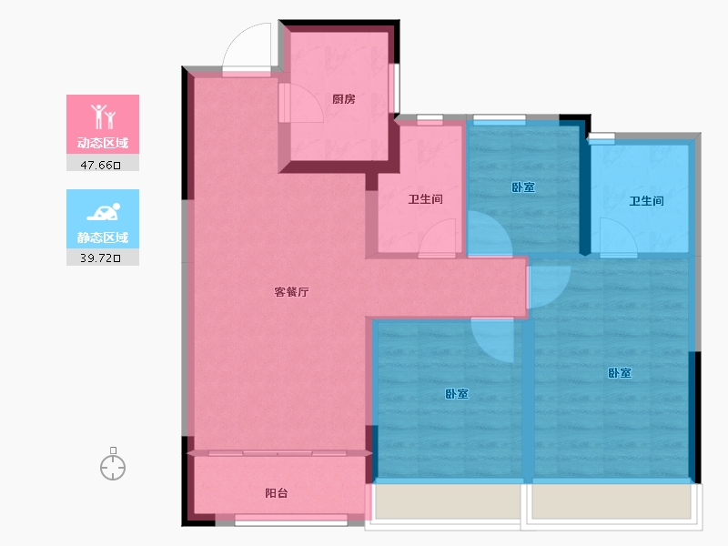 浙江省-金华市-新城云昱-78.00-户型库-动静分区