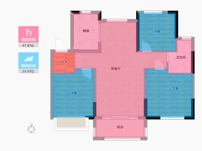 江西省-南昌市-阳光城丽景湾-70.00-户型库-动静分区