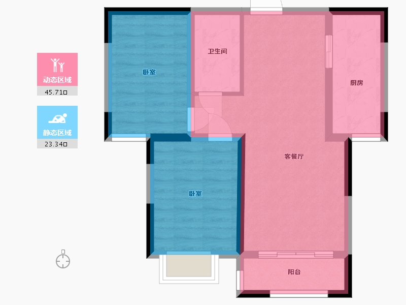 宁夏回族自治区-石嘴山市-宝湖锦都-61.28-户型库-动静分区