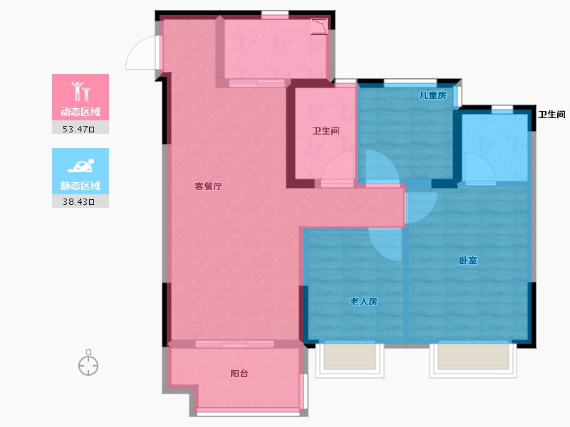 安徽省-合肥市-合肥雅郡-82.00-户型库-动静分区