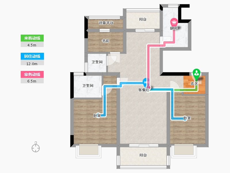 浙江省-嘉兴市-紫金华庭-86.59-户型库-动静线