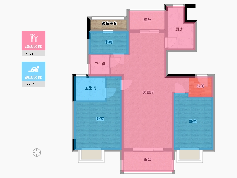 浙江省-嘉兴市-紫金华庭-86.59-户型库-动静分区