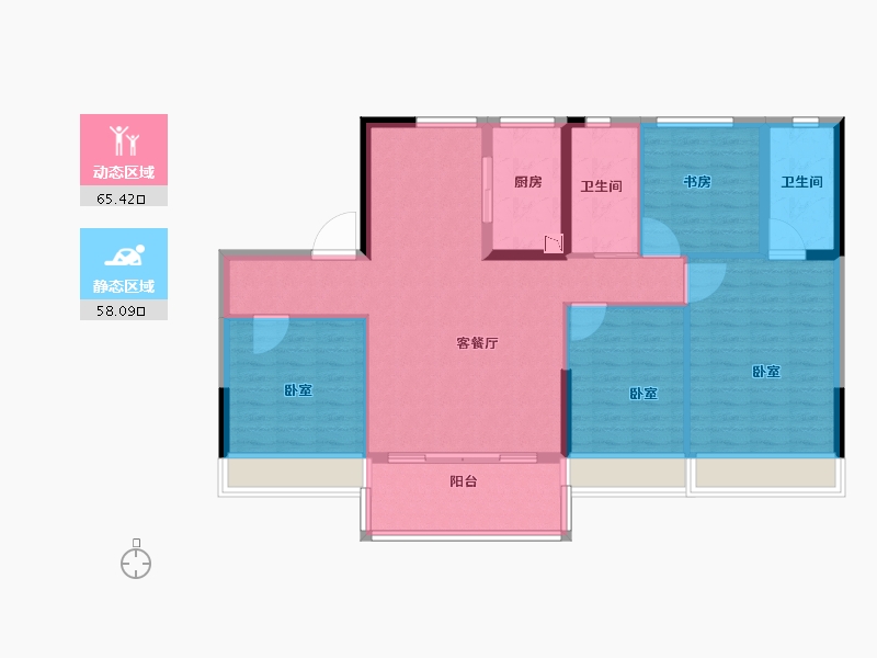 浙江省-金华市-碧桂园城市之光-112.00-户型库-动静分区