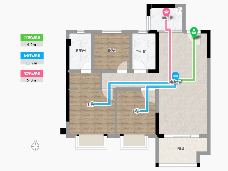 福建省-三明市-沙县世茂云墅-77.69-户型库-动静线