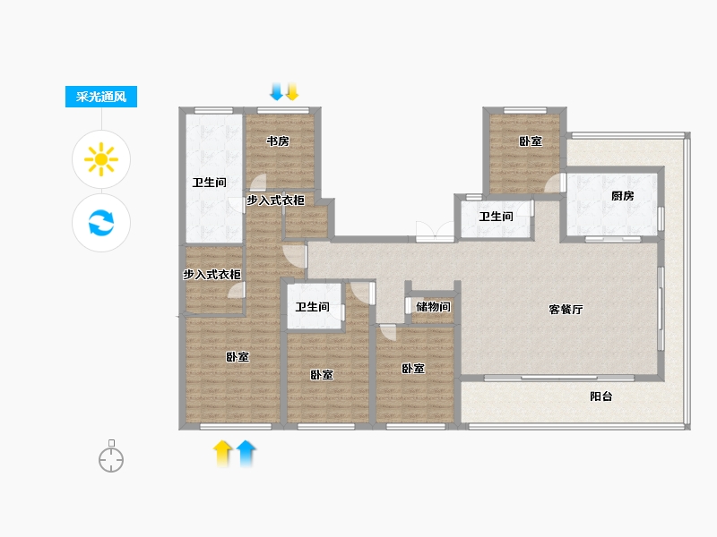 浙江省-宁波市-融创信达宁波府-180.00-户型库-采光通风