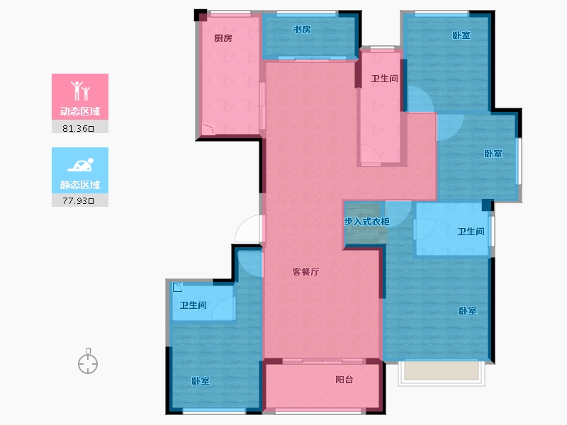 浙江省-宁波市-河姆渡国际花园二期-144.00-户型库-动静分区