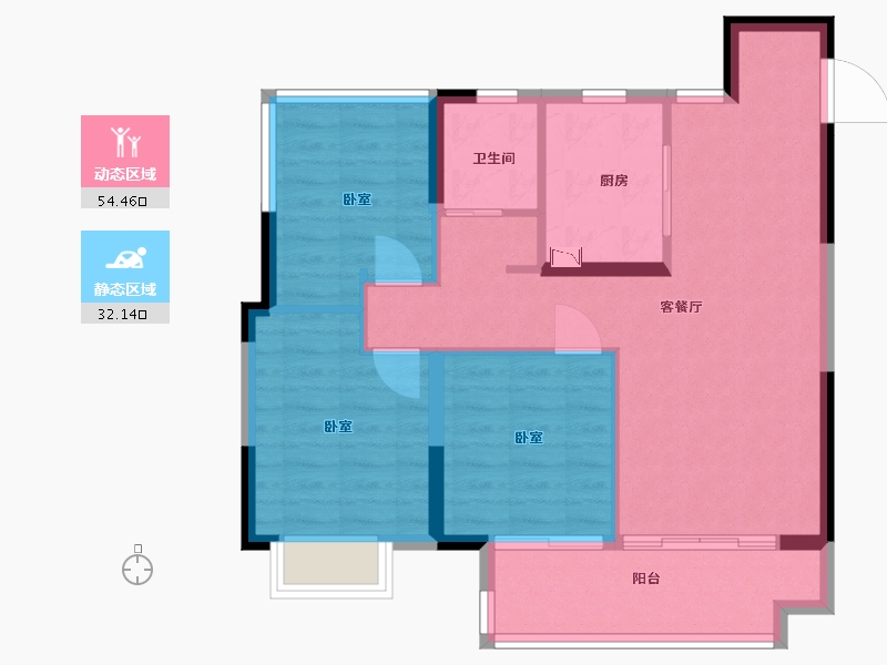 安徽省-合肥市-阅庐春晓-78.00-户型库-动静分区