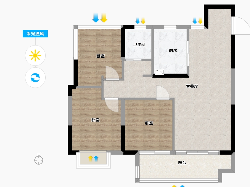 安徽省-合肥市-阅庐春晓-78.00-户型库-采光通风