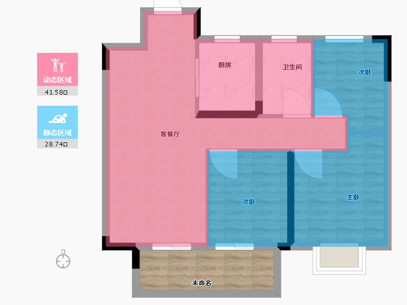 江西省-南昌市-正荣金茂美的·云境-70.00-户型库-动静分区