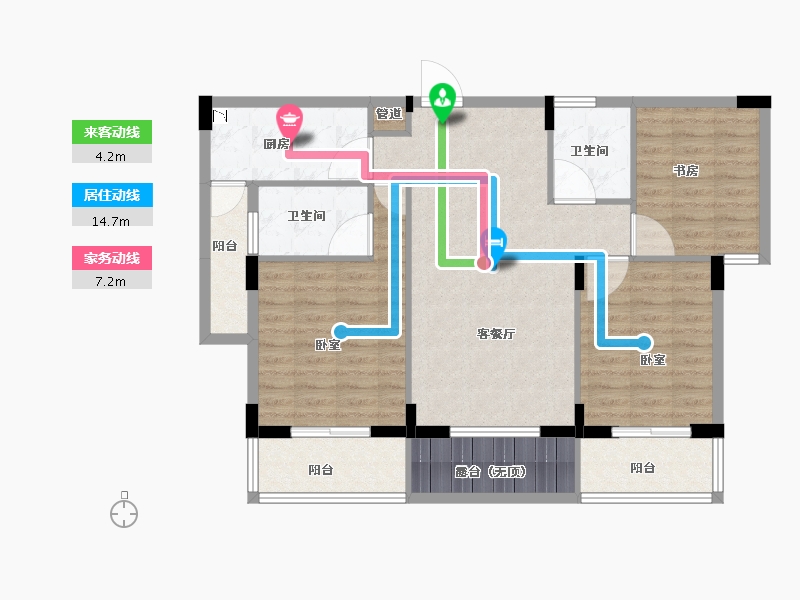 浙江省-丽水市-欧景·香榭公馆-96.00-户型库-动静线