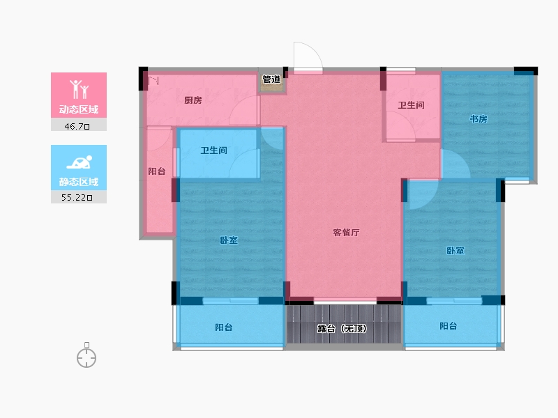 浙江省-丽水市-欧景·香榭公馆-96.00-户型库-动静分区