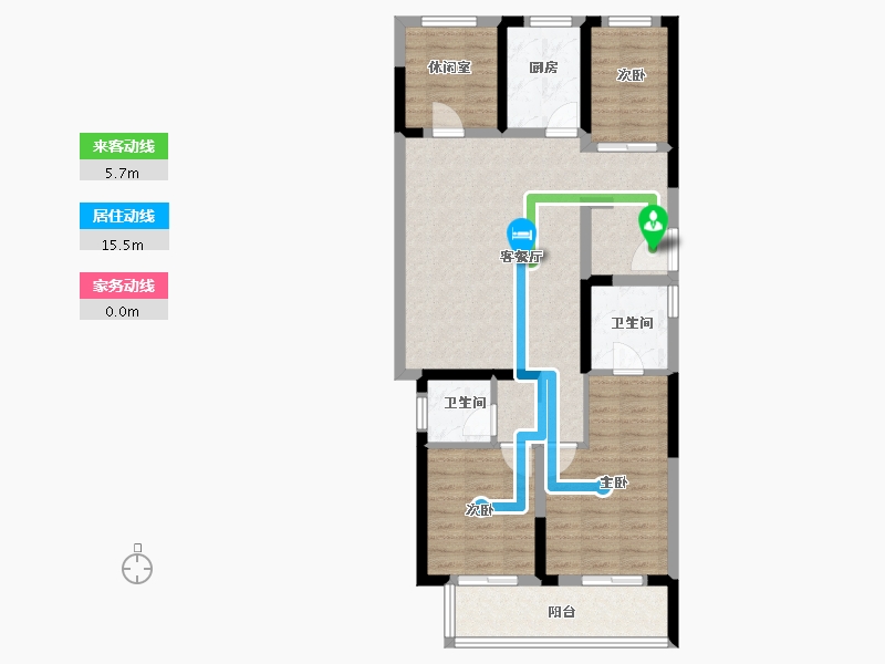 江苏省-南京市-新江北孔雀城-86.00-户型库-动静线