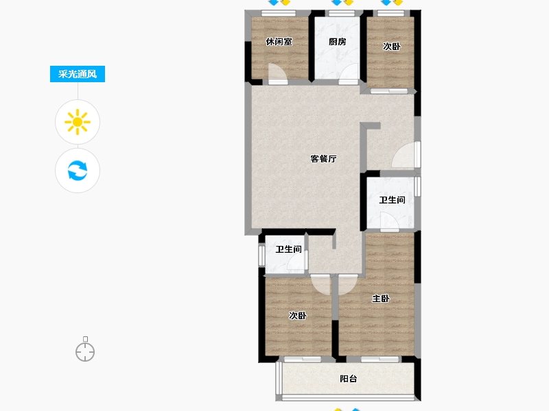 江苏省-南京市-新江北孔雀城-86.00-户型库-采光通风