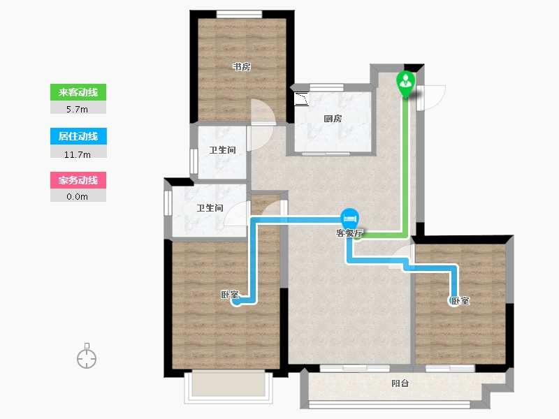 宁夏回族自治区-银川市-中梁印-82.43-户型库-动静线