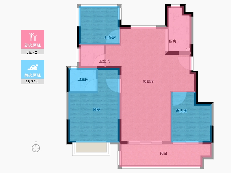 安徽省-合肥市-合肥雅郡-88.00-户型库-动静分区