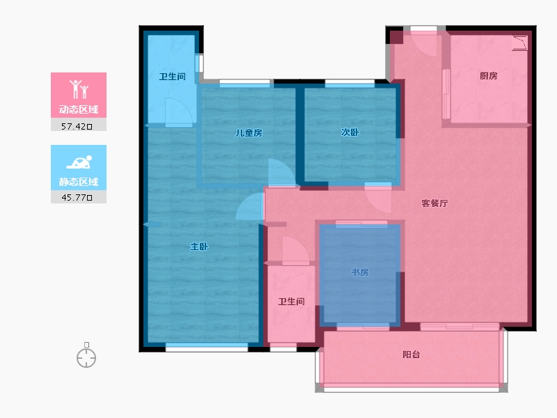 福建省-福州市-三盛璞悦滨江-85.01-户型库-动静分区