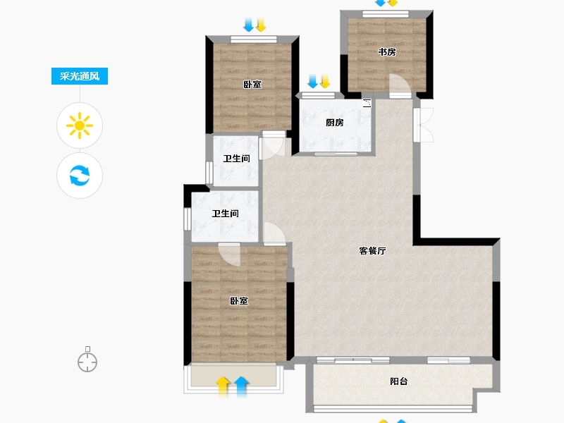 宁夏回族自治区-银川市-中梁印-99.09-户型库-采光通风