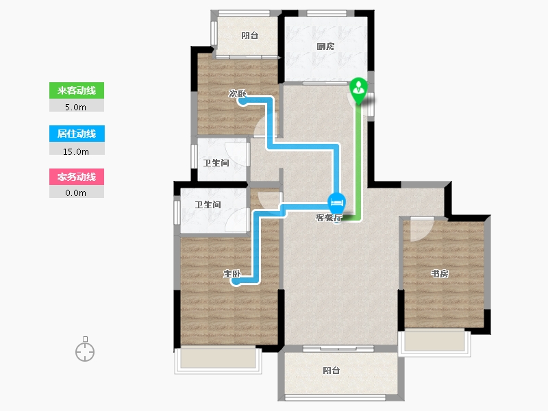 江苏省-徐州市-春秋九里府-106.00-户型库-动静线