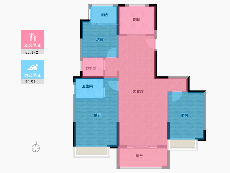 江苏省-徐州市-春秋九里府-106.00-户型库-动静分区