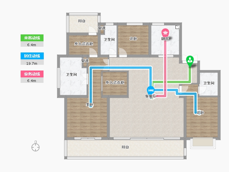 江苏省-泰州市-金通桃花源-156.00-户型库-动静线