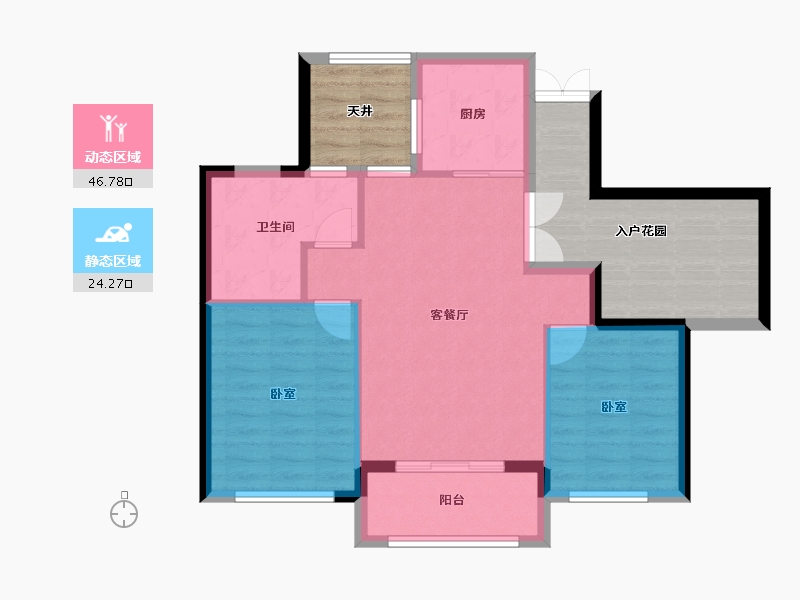 福建省-福州市-贵安新天地公寓-77.72-户型库-动静分区