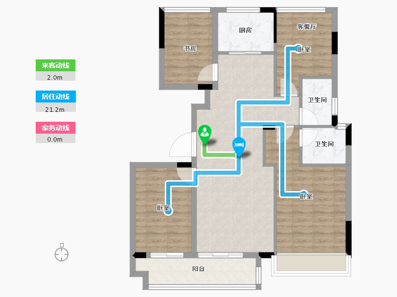 浙江省-金华市-兰溪院子-92.00-户型库-动静线