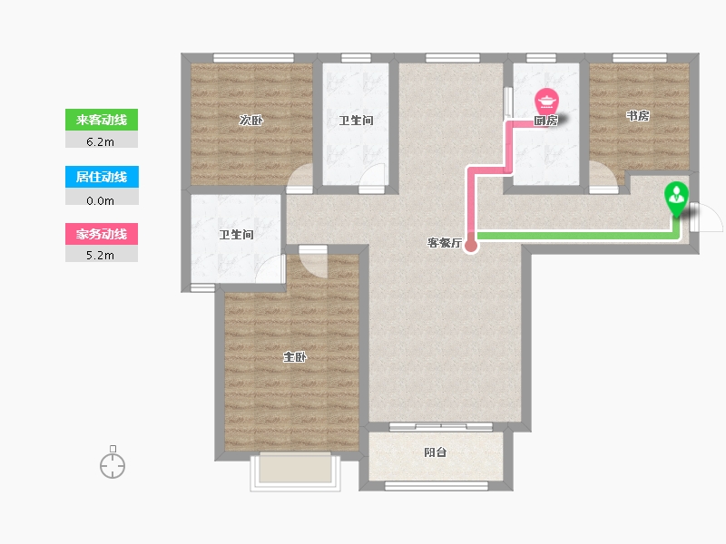 甘肃省-兰州市-泰林·黄河馨苑-106.67-户型库-动静线